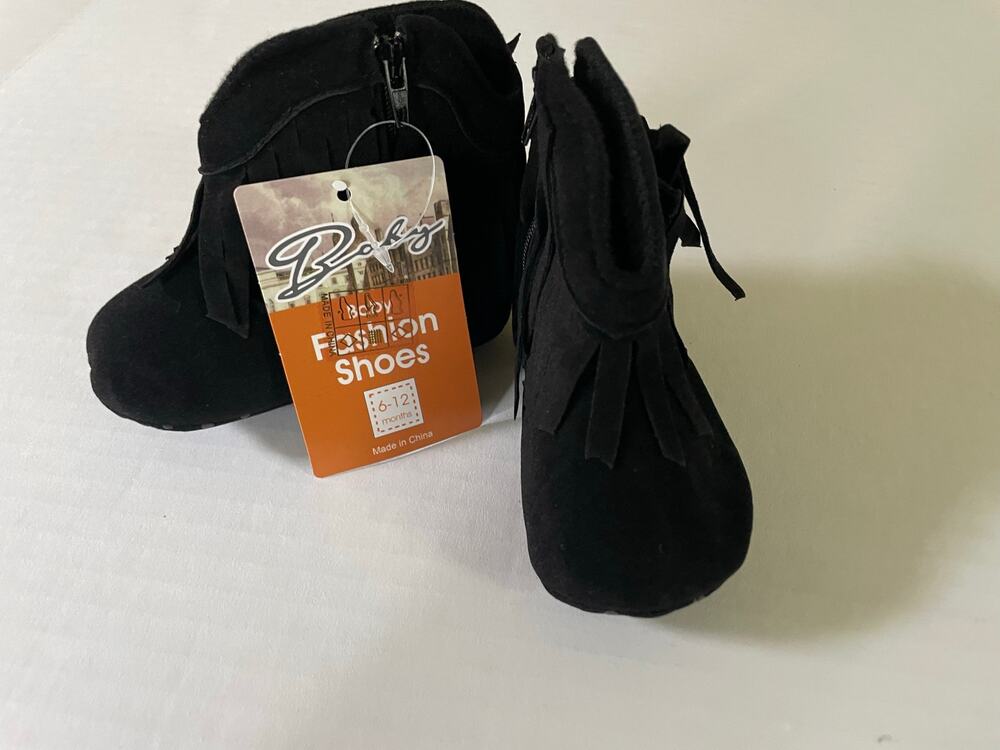 Baby fashion shoes size 6-12 months black booties